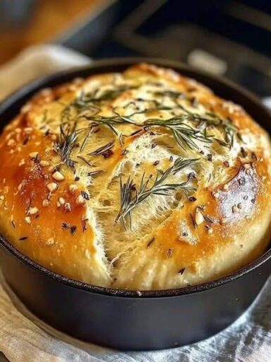 No-Knead Rustic Garlic Thermomix Bread