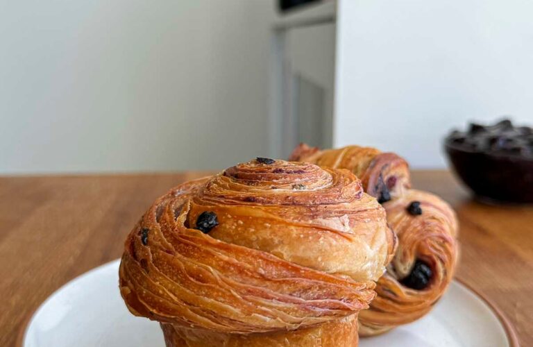 Sourdough Blueberry Croissants