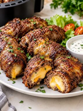 Crispy Air Fryer Beef & Cheese Roll-Ups